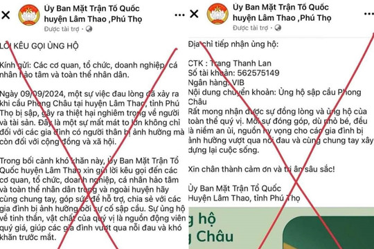 Xuất hiện fanpage giả mạo, lừa đảo quyên góp hỗ trợ nạn nhân vụ sập cầu Phong Châu