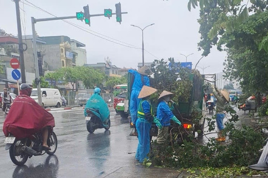 Hà Nội: Tập trung thu gom vận chuyển, xử lý rác thải sau cơn bão số 3