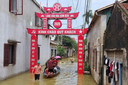 Huyện Chương Mỹ còn ngập lụt trong 7-9 ngày tới