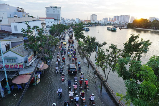 Thành phố Hồ Chí Minh: Nhiều tuyến đường có thể bị ngập trong kỳ triều cường sắp tới