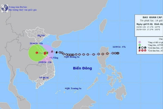 Bão số 4 đã suy yếu thành áp thấp nhiệt đới