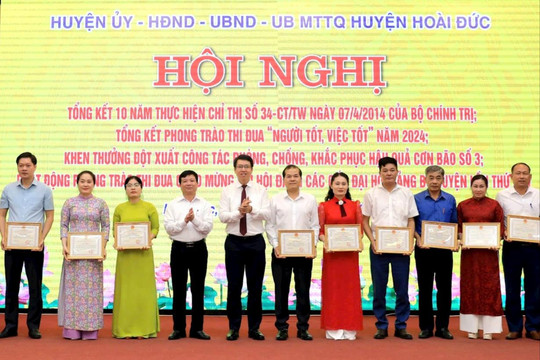 Hoài Đức khen thưởng nhiều tập thể, cá nhân trong phong trào người tốt - việc tốt