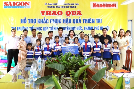 Báo Sài Gòn Giải Phóng hỗ trợ hai trường học ở huyện Mỹ Đức, Chương Mỹ khắc phục hậu quả bão lũ 600 triệu đồng