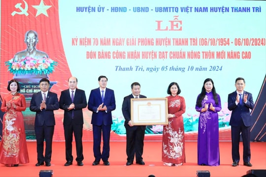 Thanh Trì trở thành huyện đầu tiên của Hà Nội đạt chuẩn nông thôn mới nâng cao