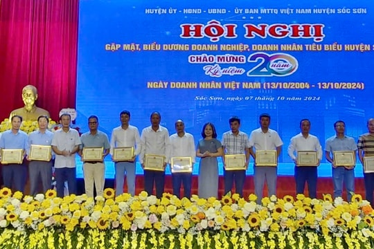 Huyện Sóc Sơn gặp mặt hơn 200 doanh nghiệp, doanh nhân tiêu biểu năm 2024