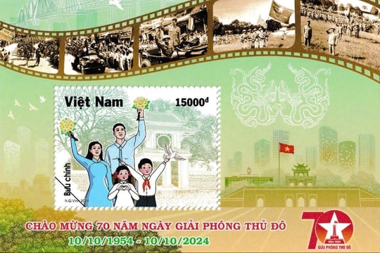 Phát hành bộ tem “Chào mừng 70 năm Ngày Giải phóng Thủ đô (10/10/1954 - 10/10/2024)”