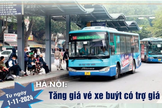 Tăng giá vé xe buýt có trợ giá tại Hà Nội từ ngày 1-11