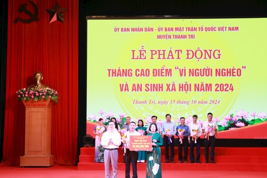 Thanh Trì: Tiếp nhận gần 3 tỷ đồng ủng hộ Quỹ "Vì người nghèo" và an sinh xã hội năm 2024