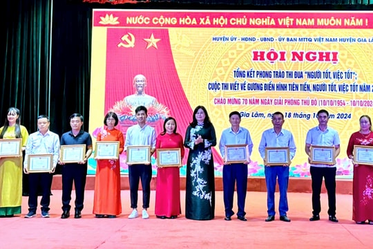 Gia Lâm: Khen thưởng nhiều "người tốt, việc tốt"