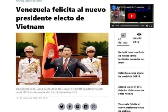 Lãnh đạo Venezuela chúc mừng Chủ tịch nước Lương Cường