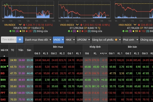 Phiên đầu tuần, VN-Index mất mốc 1.250 điểm