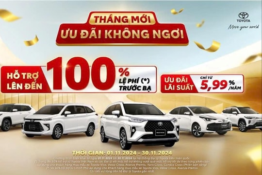 Cơ hội cuối cùng để sở hữu xe Toyota với ưu đãi 100% lệ phí trước bạ