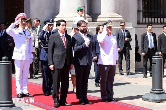 Lễ đón Chủ tịch nước Lương Cường thăm chính thức Cộng hòa Chile