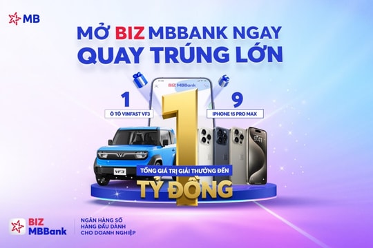 Mở tài khoản BIZ MBBank, rinh xe Vinfast VF3 và iPhone 15 ProMax