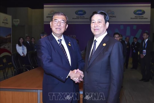 Chủ tịch nước gặp Thủ tướng Nhật Bản nhân dịp tham dự Hội nghị Cấp cao APEC 2024