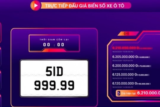 Biển số xe trúng đấu giá sẽ được gắn tem nhận diện riêng