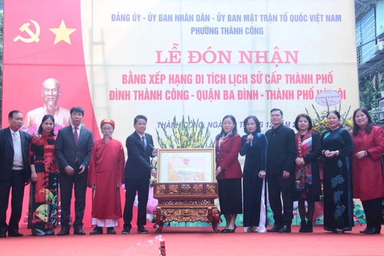 Quận Ba Đình: Đón nhận Bằng xếp hạng di tích cấp thành phố đối với đình Thành Công