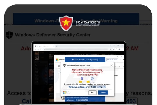 Cảnh giác với tin nhắn giả mạo dịch vụ an ninh và bảo mật của Windows