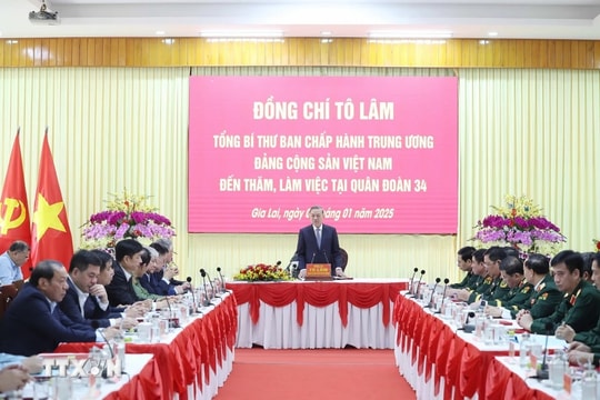 Tổng Bí thư Tô Lâm thăm cán bộ, chiến sĩ Quân đoàn 34 và Binh đoàn 15 tại Gia Lai