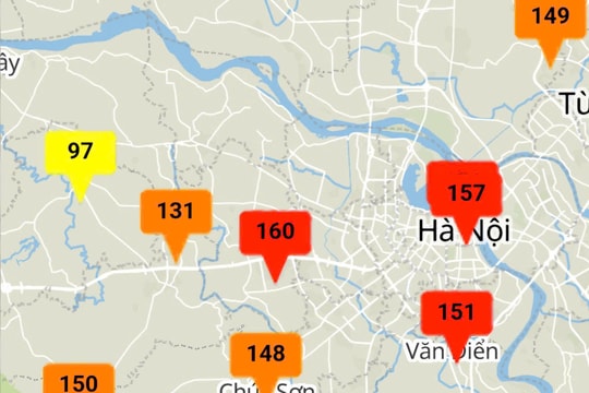 Hôm nay, chất lượng không khí nhiều khu vực tại Hà Nội giảm cấp độ ô nhiễm