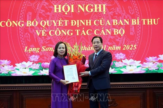 Đồng chí Đoàn Thị Hậu giữ chức Phó Bí thư Thường trực Tỉnh ủy Lạng Sơn