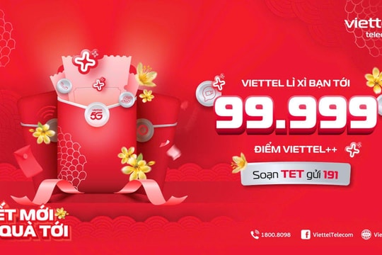 Tết này, Viettel lì xì khách hàng tới 99.999 điểm Viettel ++