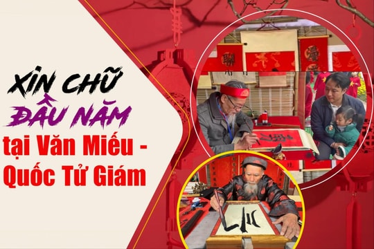 Xin chữ đầu năm tại Văn Miếu - Quốc Tử Giám