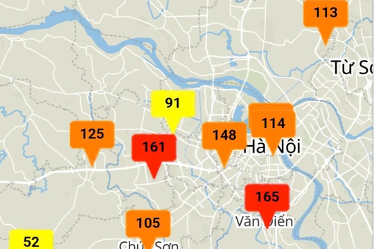 Mùng 2 Tết, tại một số khu vực của Hà Nội, không khí bị ô nhiễm