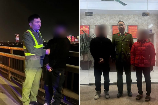 Ngăn chặn một thanh niên định nhảy cầu Nhật Tân