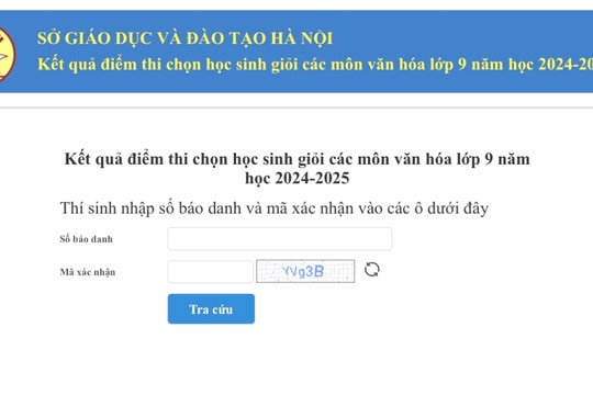 Hà Nội công bố điểm kỳ thi chọn học sinh giỏi thành phố lớp 9