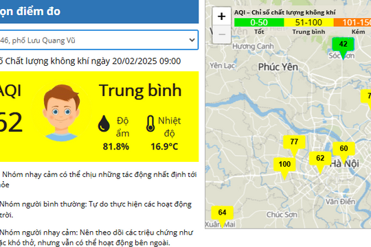 Hà Nội bao phủ lớp sương mờ đục, không khí gia tăng ô nhiễm