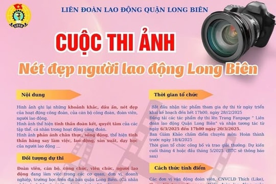 Tổ chức Cuộc thi ảnh “Nét đẹp người lao động Long Biên” lần thứ I năm 2025