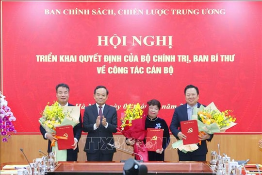 Điều động, bổ nhiệm 3 Phó Trưởng ban Chính sách, chiến lược Trung ương
