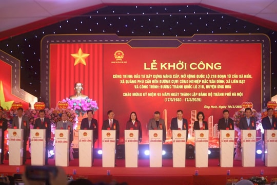 Huyện Ứng Hoà Khởi công hai dự án giao thông quy mô hơn 1.400 tỷ đồng