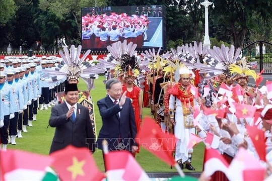 Lễ đón Tổng Bí thư Tô Lâm và Phu nhân thăm cấp Nhà nước Cộng hòa Indonesia