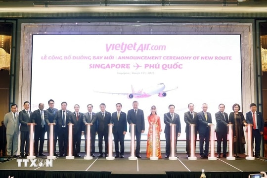 Tổng Bí thư Tô Lâm chứng kiến VietJet Air công bố đường bay thẳng Singapore - Phú Quốc