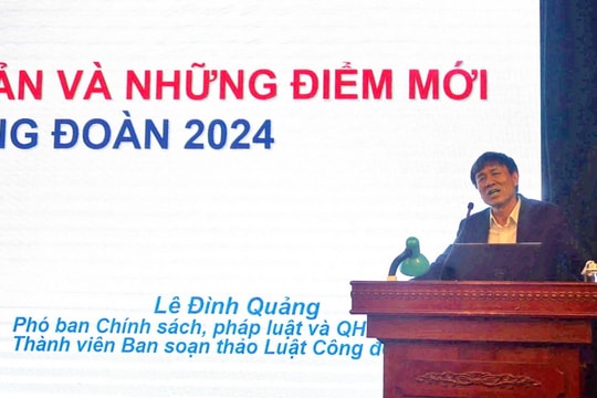 Phổ biến những điểm mới của Luật Công đoàn, Luật BHXH 2024 tới cán bộ Công đoàn quận Long Biên