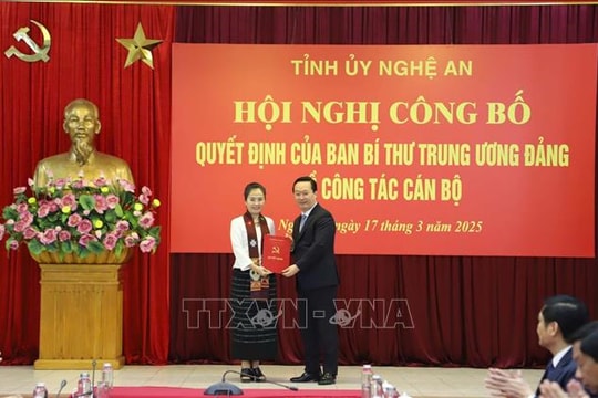 Bà Võ Thị Minh Sinh giữ chức Phó Bí thư Tỉnh ủy Nghệ An