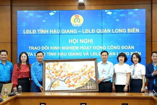 LĐLĐ quận Long Biên - LĐLĐ tỉnh Hậu Giang chia sẻ kinh nghiệm hoạt động công đoàn