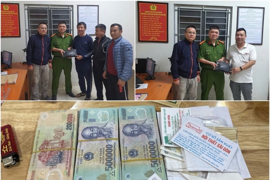 Công an phường Hoàng Liệt trao trả hơn 100 triệu đồng thất lạc cho người dân