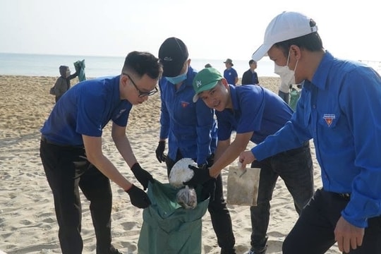 Tuổi trẻ Huế ra quân chung tay làm sạch môi trường biển