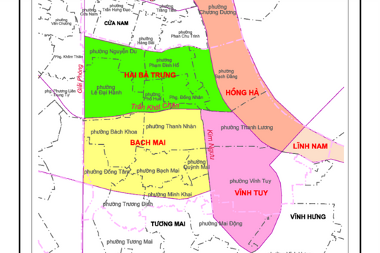 Quận Hai Bà Trưng dự kiến còn 3 đơn vị hành chính phường