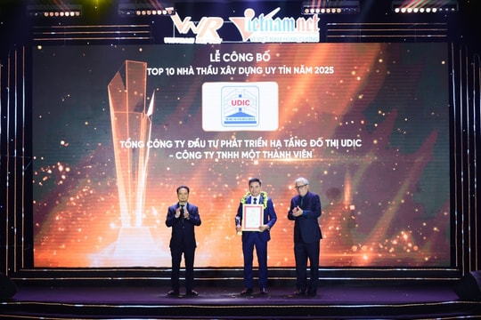 UDIC được vinh danh Top 10 nhà thầu uy tín năm 2025