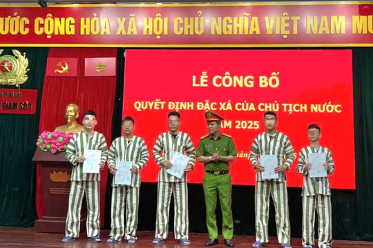 Công an Hà Nội công bố Quyết định đặc xá năm 2025 tại các Trại tạm giam