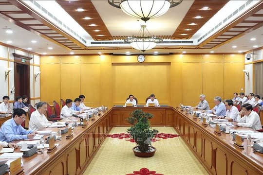Tổng Bí thư Tô Lâm chủ trì cuộc họp cho ý kiến về tiến độ sắp xếp tổ chức bộ máy và đơn vị hành chính các cấp
