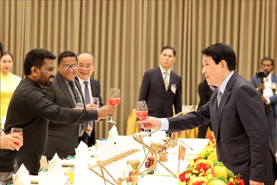 Chủ tịch nước Lương Cường chủ trì chiêu đãi cấp Nhà nước Tổng thống Sri Lanka
