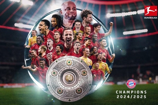 Harry Kane lần đầu nâng cúp: Bayern Munich chính thức vô địch Bundesliga 2024/25