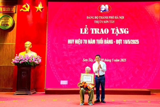 Sơn Tây trao Huy hiệu Đảng tặng 209 đảng viên