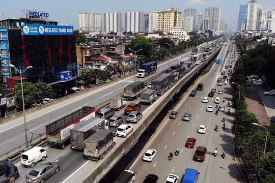 Cấm phương tiện lưu thông ban đêm trên đường Vành đai 3 trên cao, hướng siêu thị Big C - Mai Dịch
