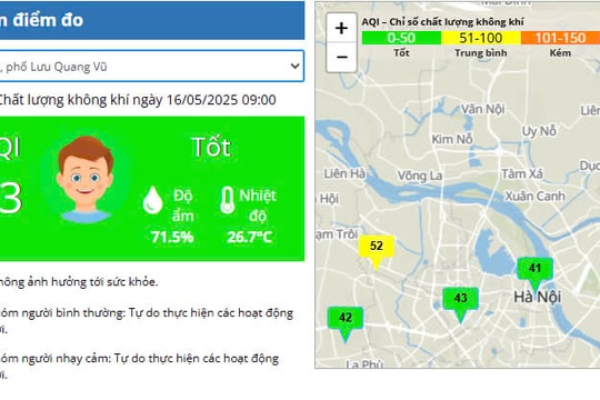 Hà Nội: Chất lượng không khí ổn định, ít ảnh hưởng đến sức khỏe